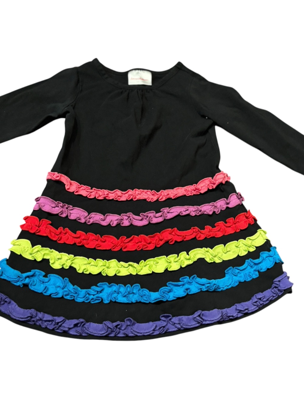 Hanna Andersson Size 3T(90) black dress with tiered mini ruffles